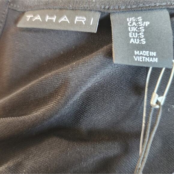 TAHARI BLACK NEW LONG BUTTON SLEEVE TOP SIZE SMALL - Picture 7 of 8